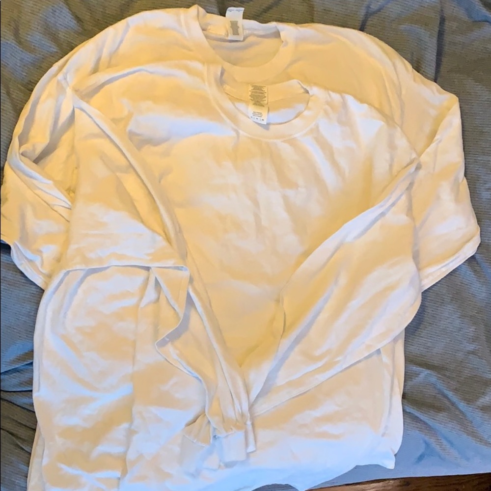 Gildan White Long Sleeve T-shirts